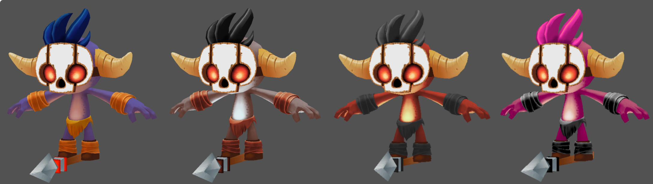 Headhunters from Rift Wars using the gradient mapping character shader